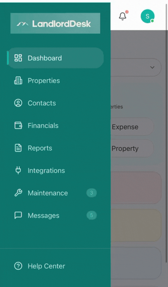 Dashboard on iPhone - Mobile property management view
